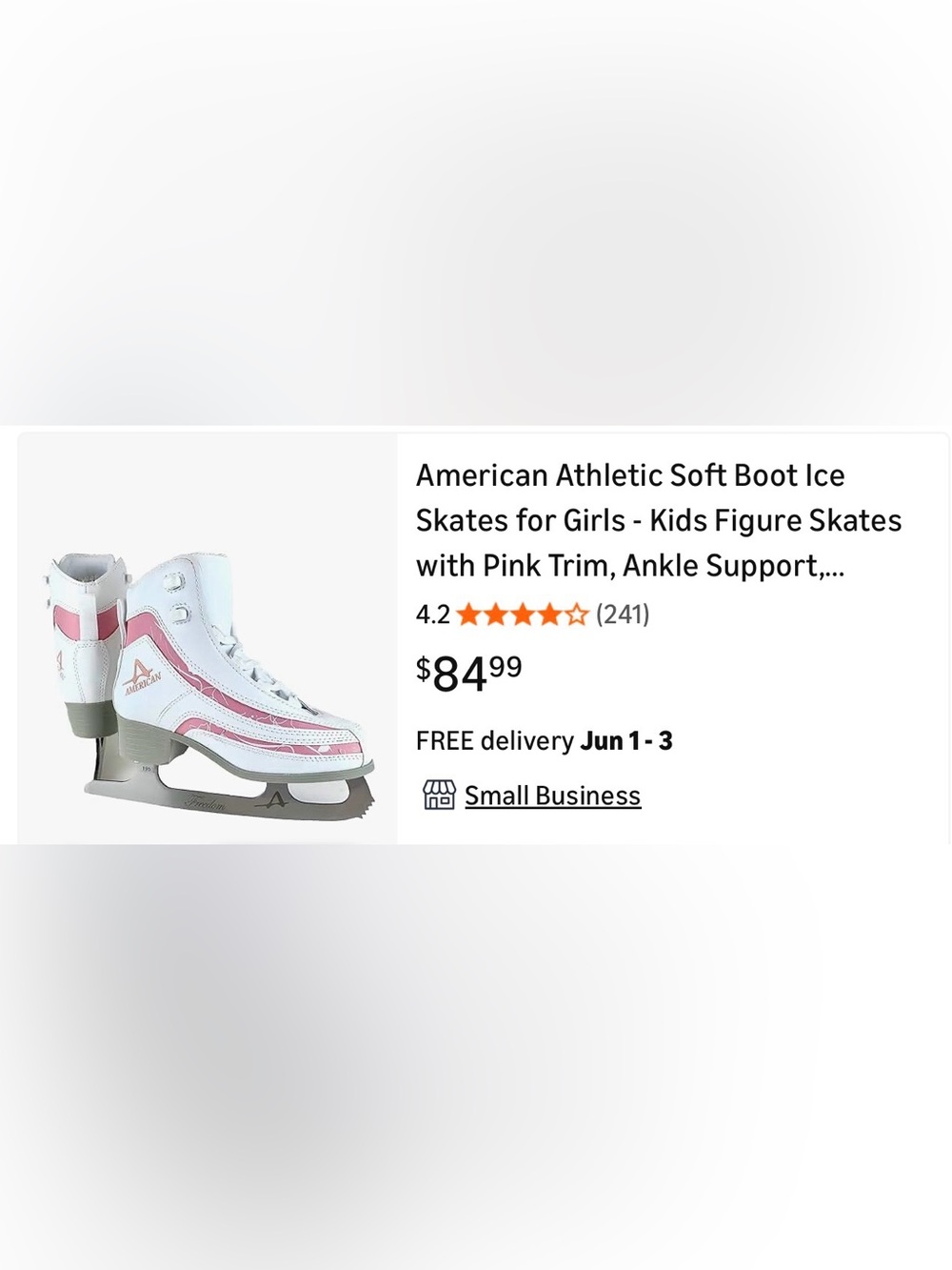 American Pink & White Figure Ice Skates